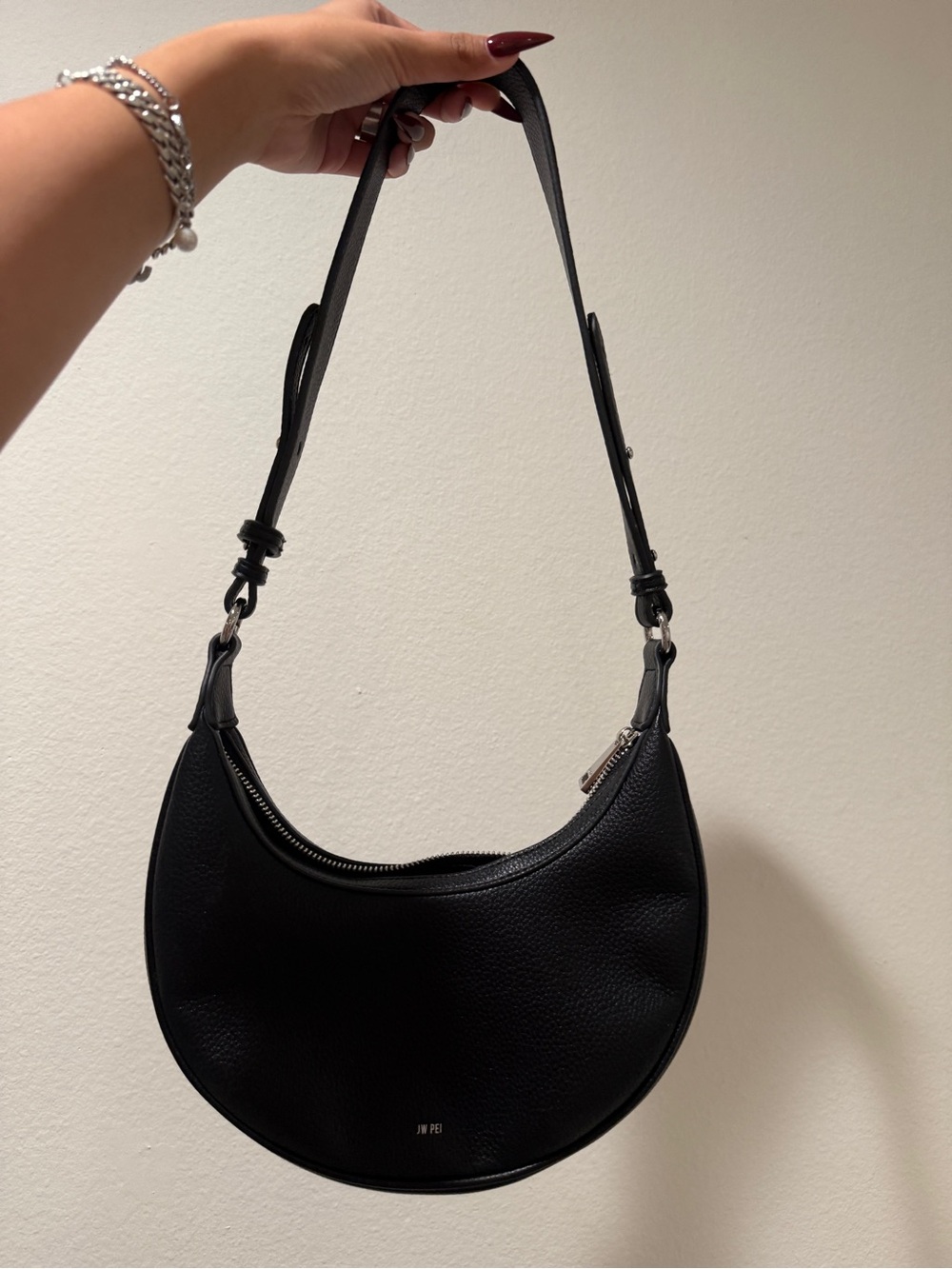 JW PEI Black Crescent Shoulder Bag